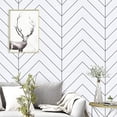 thumbnail image 1 of Geometric Herringbone Wallpaper Modern Trellis Striped Peel and Stick Wallpaper 17.71'' x 9.8ft Black White Contact Paper Self-Adhesive Decorative for Living Room Bedroom Furniture, 1 of 7