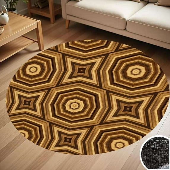Geometric Hexagon Pattern Round Carpet Living Room Bedroom Home Decoration Coffee Table Mat Lounge Rug Chair Mats