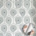 thumbnail image 1 of Geometric Hexagon Pattern Wallpaper， Modern Minimalist Aesthetic， Peel and Stick Wallpaper， Waterproof， Wall Decoration for Living Room， Bedroom， Kitchen Cabinet， Drawer， 17.7 * 118 in, 1 of 8