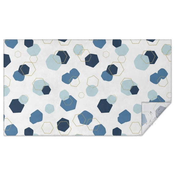 Geometric Hexagon White Pattern Waterproof Tablecloth, Rectangular ...