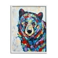 thumbnail image 1 of Geometric Hued Abstract Bear Animals & Insects Painting White Framed Art Print Wall Art, 1 of 7