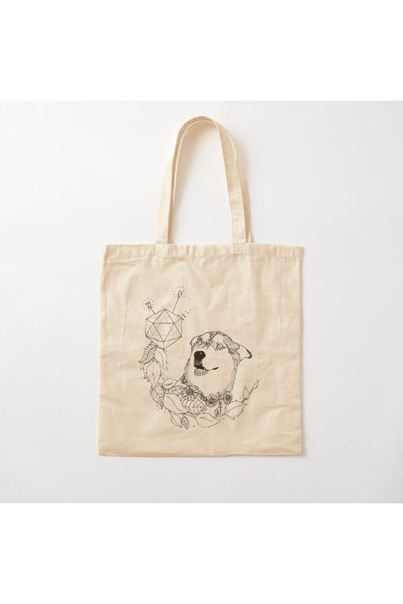 Geometric Husky Canvas Tote Bags, Reusable Shopping Bag