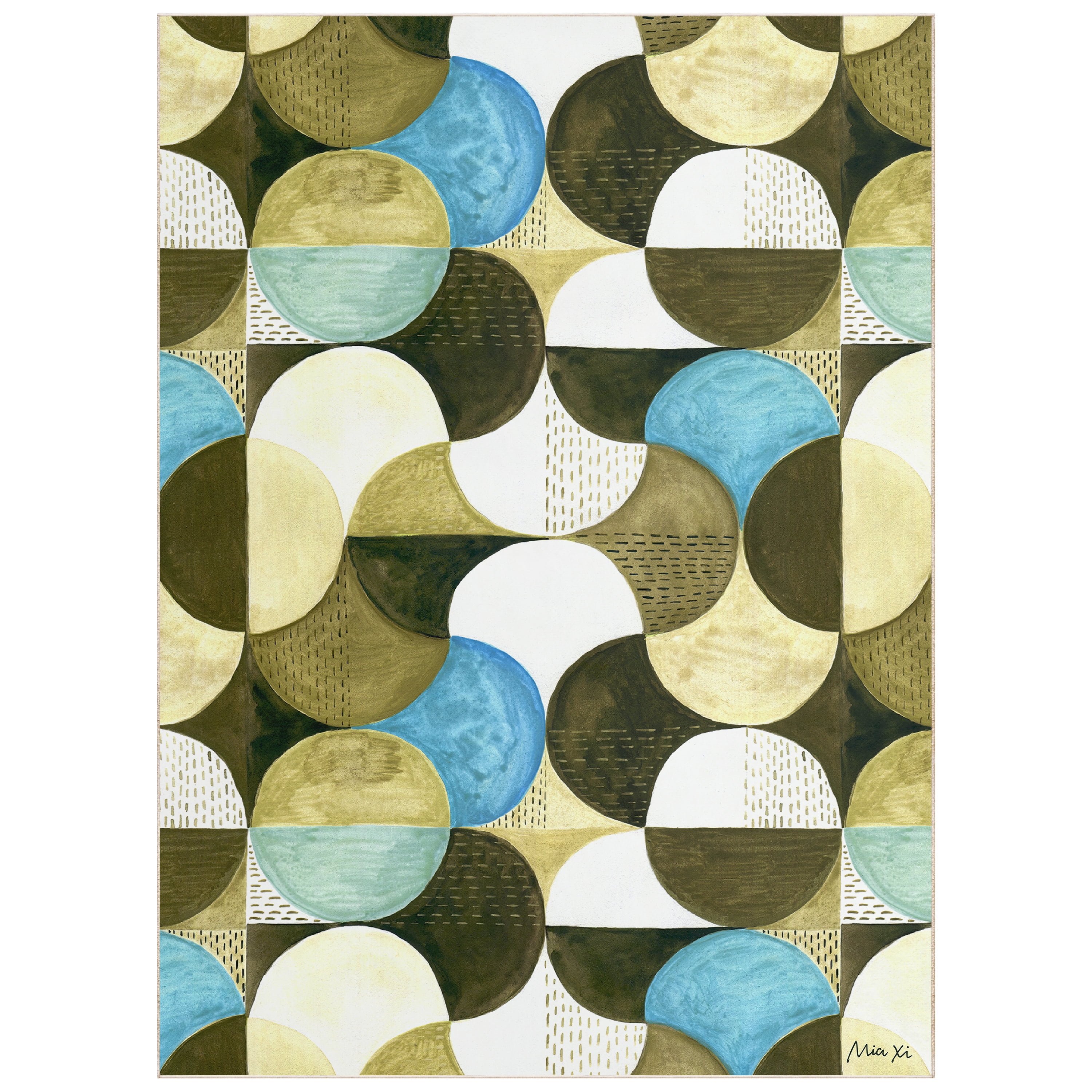 Geometric II Washable Geometric Art Area Rug size 8'x10', Power-loomed, Heavenly Softness with Non-Slipping Backing