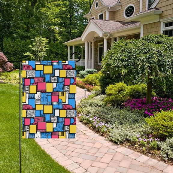 Geometric Irregular Pattern Garden Flag 12x18 inch Double Sided Outside Yard Decorations for Home Outdoor