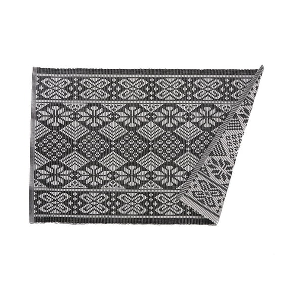 Scandinavian Jacquard Black Single Placemat, 13" x 19"