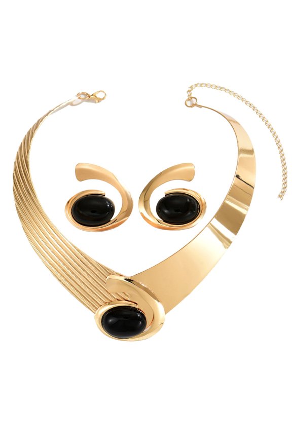 Geometric Jewelry Set Lightweight Comfortable Accessory Geometry Necklace And Earrings For Fashionable Outfits