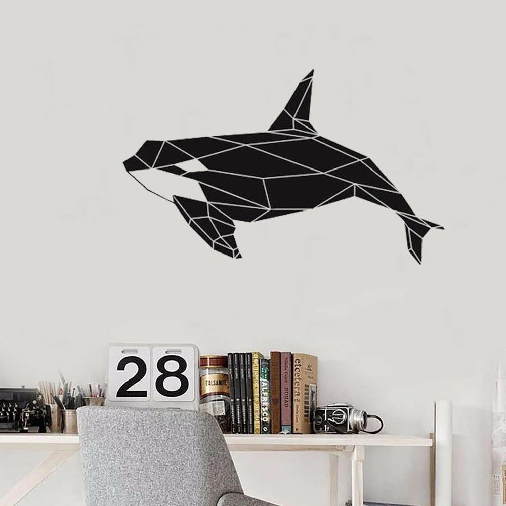 Geometric Killer Whale Orca Wall Decal Sea Animal Art Vinyl Stickers ...