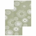 thumbnail image 1 of Geometric Kitchen Dish Towels for Drying Dishes Set of 2, Abstract Sage Green White Boho Circle Dot Waffle Weave Microfiber Hand Tea Bathroom Towels Quick Dry & Absorbent Towel 15.7x23.6, 1 of 7