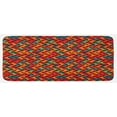 thumbnail image 1 of Geometric Kitchen Mat, Abstract Funky Waves Contemporary Style Pastel Tribal Effects, Plush Decorative Kitchen Mat with Non Slip Backing, 47" X 19", Jade Green Orange, by Ambesonne, 1 of 1