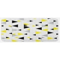 thumbnail image 1 of Geometric Kitchen Mat, Abstract Triangles Diamond Motives in Mosaic Puzzle Style Illustration Print, Plush Decorative Kitchen Mat with Non Slip Backing, 47" X 19", Yellow Black, by Ambesonne, 1 of 1