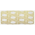 thumbnail image 1 of Geometric Kitchen Mat, Entangled Stripes with Diagonal Lines Forming Hexagonal Shapes Contemporary, Plush Decorative Kitchen Mat with Non Slip Backing, 47" X 19", Yellow and White, by Ambesonne, 1 of 1
