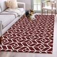 thumbnail image 1 of Geometric Kitchen Runner Rug 2.7x5 Washable Runners for Hallway Non Slip Modern Abstract Lines Texture Red Large Area Rug Indoor Floor Carpet for Bathroom Laundry Entryway Bedroom Living Room, 1 of 7