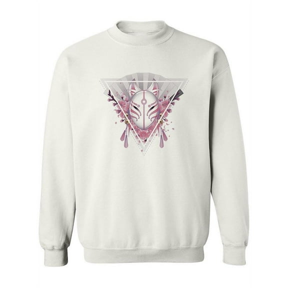 Geometric Kitsune Mask Design Sweatshirt Women -Image by Shutterstock, Female Small