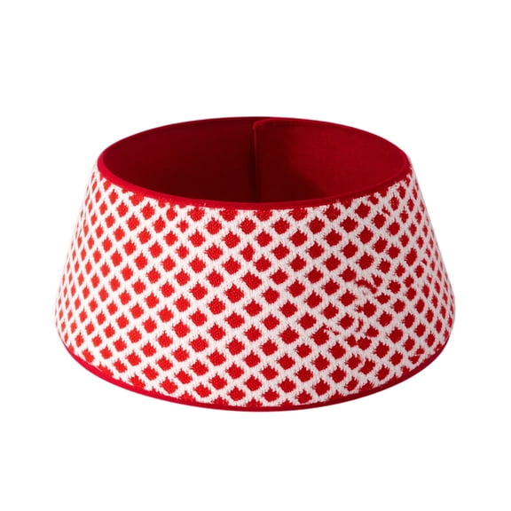 Geometric Knitted Christmas Tree Collar, Textured Diamond Tree Skirt Ring for Holiday Tree Base Decor & Gift Staging