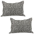 thumbnail image 1 of Geometric Knitted Quilt Pillowcover Set of 2, Diagonal Rounded Circles Pattern Wavy Random Lines Motif Monochrome Modern, Standard Queen Pillow Sham Bedroom, 30" x 20", Black Off White, by Ambesonne, 1 of 1
