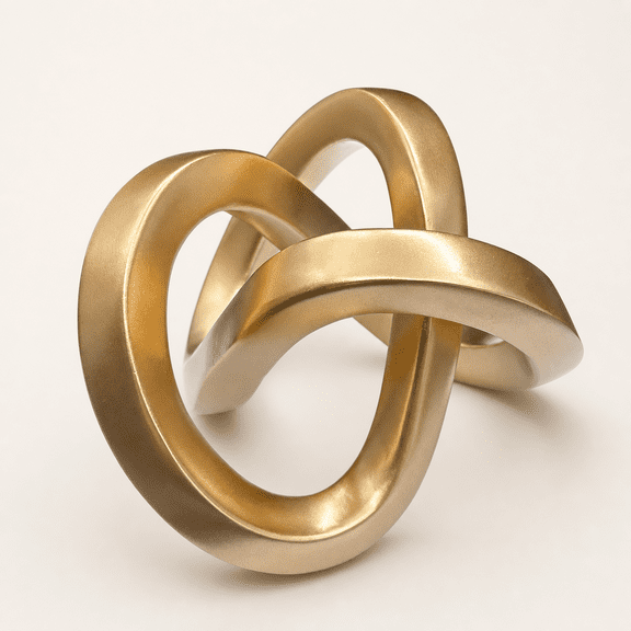 Geometric Knot Sculpture Modern Home Decor Accent