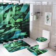 thumbnail image 1 of Geometric Lattice 4 Piece Shower Curtain Sets, with Non-Slip Rugs, Toilet Lid Cover And Bath Mat, for Bathroom Decor Set, 1 of 8