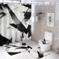 thumbnail image 1 of Geometric Lattice 4 Piece Shower Curtain Sets, with Non-Slip Rugs, Toilet Lid Cover And Bath Mat, for Bathroom Decor Set, 1 of 8