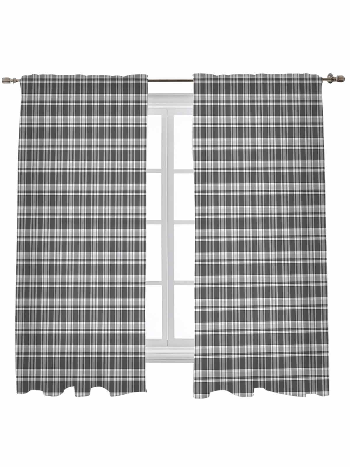 Geometric Lattice, Curtains 63 Inch Length, Sheer Curtains for Bedroom ...