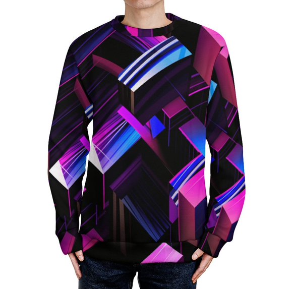 Geometric Lattice Fall Fashion 2024 Long Sleeve Crew Neck Business Casual Pullover Tops Trendy for Men And Women