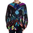 thumbnail image 1 of Geometric Lattice Fall Fashion 2024 Long Sleeve Crew Neck Business Casual Pullover Tops Trendy for Men And Women, 1 of 6