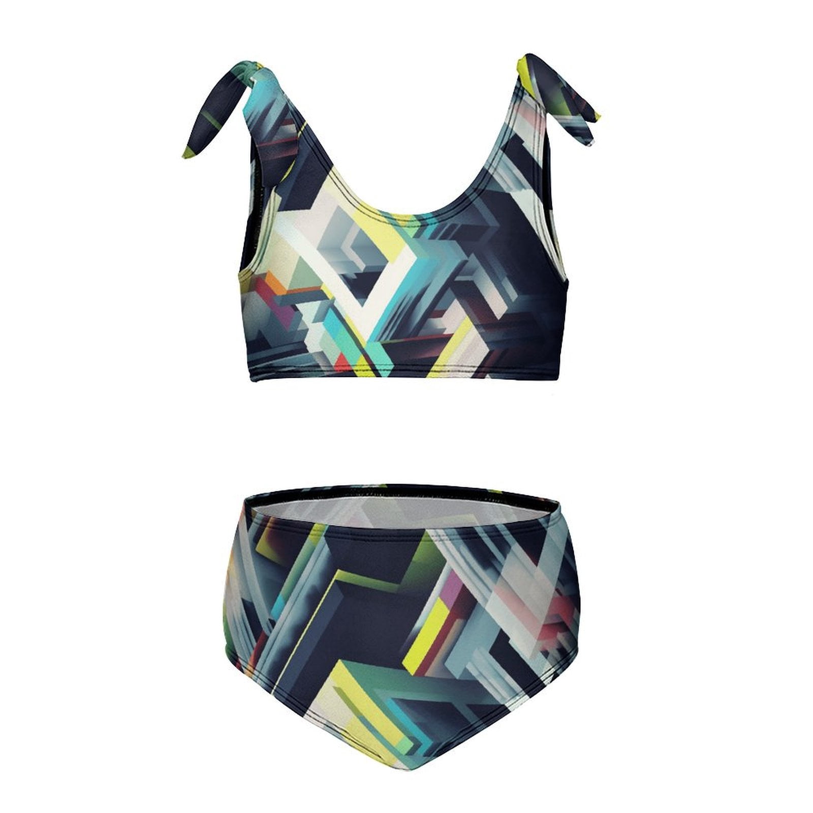 Pink Cane Lattice Girls' Swimsuit