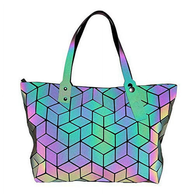 Geometric Lattice Luminous Purse Chain Crossbody Clutch Purses