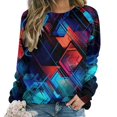 thumbnail image 1 of Geometric Lattice Mom Sweatshirt For Women Long Sleeve Pullover, 1 of 7