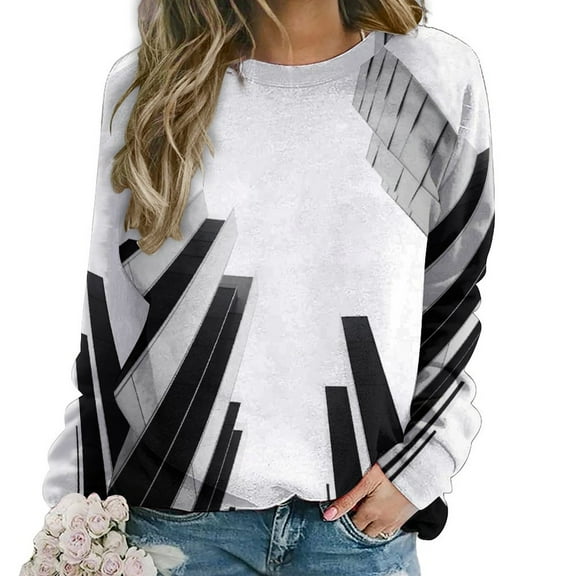 Geometric Lattice Mom Sweatshirt For Women Long Sleeve Pullover