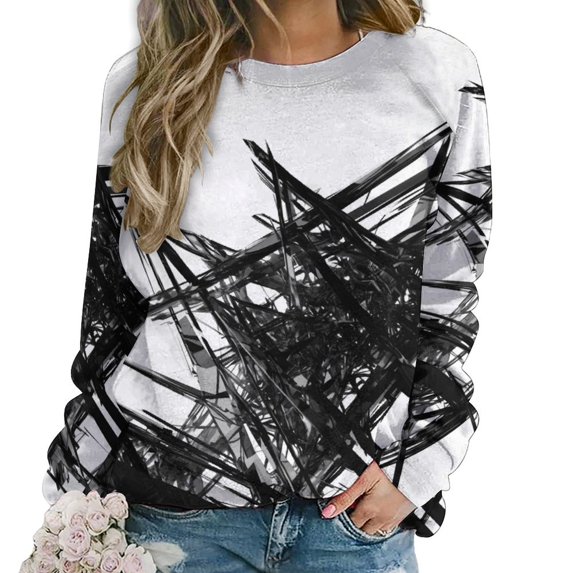 Geometric Lattice Mom Sweatshirt For Women Long Sleeve Pullover