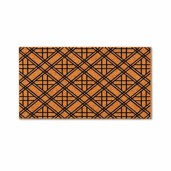 Geometric Lattice Pattern Doormat, Indoor Outdoor Entryway Door Mat, Non Slip Welcome Mat (16x24 inches) WoodByStu 4340