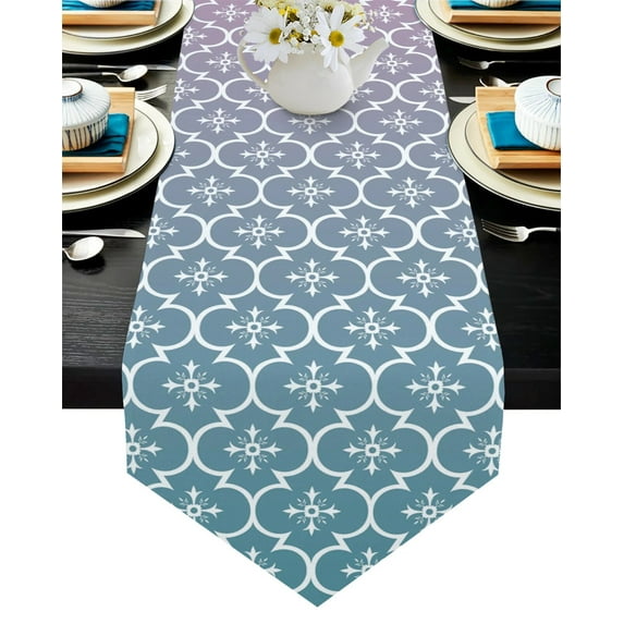 Geometric Lattice Prismatic Moroccan Style Yellow Table Runners Tablerunner Holidays Wedding Vintage Table Runner Small Long