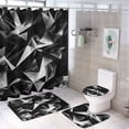 thumbnail image 1 of Geometric Lattice Shower Curtain Sets with Rugs 4 Piece Rustic, 1 of 8