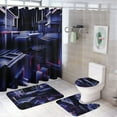 thumbnail image 1 of Geometric Lattice Shower Curtain Sets with Rugs 4 Piece Rustic, 1 of 8