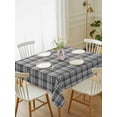 thumbnail image 1 of Geometric Lattice, Tablecloth Rectangle Table Cloth 60x102, Waterproof Tablecloth Outdoor Table Cloth, Black Grey Classic Farmhouse Plaid Washable Table Cover for Kitchen Dinning Party, 1 of 8