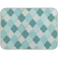 thumbnail image 1 of Geometric Lattice Turquoise Dish Drying Mats for Kitchen 18x24 inch Buffalo Check Plaid Ceramic Mosaic Marble Stone Dish Drying Drainer Pad Rack Sink Mat for Kitchen Counter Coffee Bar, 1 of 6
