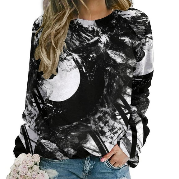 Geometric Lattice Women's Floral Printed Sweatshirt Long Sleeve Crewneck Casual Loose Vintage Graphic Pullover Tops