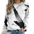 thumbnail image 1 of Geometric Lattice Womens Casual Crewneck Sweatshirt Long Sleeve Tops Cute Pullover Loose Fit, 1 of 7