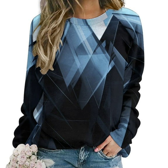 Geometric Lattice Womens Oversized Sweatshirts Hoodies Crewneck Casual Tops Comfy FallWinter Clothes 2024