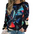 thumbnail image 1 of Geometric Lattice Womens Oversized Sweatshirts Hoodies Crewneck Casual Tops Comfy FallWinter Clothes 2024, 1 of 7