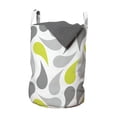 thumbnail image 1 of Geometric Laundry Bag, Abstract Paisley Design Middle Inspired Retro Ornate, Hamper Basket with Handles Drawstring Closure for Laundromats, 13" x 19", Yellow Green Grey White, by Ambesonne, 1 of 4