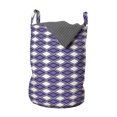 thumbnail image 1 of Geometric Laundry Bag, Abstract Shapes Rhombus Rectangles in Vivid Color Scheme Zigzags, Hamper Basket with Handles Drawstring Closure for Laundromats, 13" x 19", Dark Purple Lavender, by Ambesonne, 1 of 4