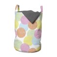 thumbnail image 1 of Geometric Laundry Bag, Circular Motifs Pastel Tones Overlapping Circles, Hamper Basket with Handles Drawstring Closure for Laundromats, 13" x 19", Multicolor, by Ambesonne, 1 of 4