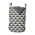 thumbnail image 1 of Geometric Laundry Bag, Concrete Geometric Patterns with Odd Minimalist Linked Shapes Image Print, Basket with Handles Drawstring Closure for Laundromats, 13" x 19", Grey Black White, by Ambesonne, 1 of 4