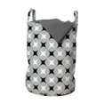 thumbnail image 1 of Geometric Laundry Bag, Contemporary Abstract Forms with Inner Diamond Shapes, Hamper Basket with Handles Drawstring Closure for Laundromats, 13" x 19", Pale Grey Charcoal Grey, by Ambesonne, 1 of 4
