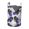 thumbnail image 1 of Geometric Laundry Bag, Contemporary Pattern with Round Squares and Lines, Hamper Basket with Handles Drawstring Closure for Laundromats, 13" x 19", Violet Grey, by Ambesonne, 1 of 4