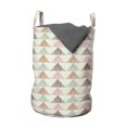 thumbnail image 1 of Geometric Laundry Bag, Horizontal Curved Stripes with Triangles Abstract Illustration Scribble Shapes, Basket with Handles Drawstring Closure for Laundromats, 13" x 19", Multicolor, by Ambesonne, 1 of 4
