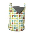 thumbnail image 1 of Geometric Laundry Bag, Repetitive Funny Retro Pattern with Grunge Colorful Rounds Illustration, Hamper Basket with Handles Drawstring Closure for Laundromats, 13" x 19", Multicolor, by Ambesonne, 1 of 4