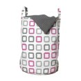 thumbnail image 1 of Geometric Laundry Bag, Square Frames in Vintage Colors Geometric Pale Toned Illustration, Hamper Basket with Handles Drawstring Closure for Laundromats, 13" x 19", Pink White Grey, by Ambesonne, 1 of 4