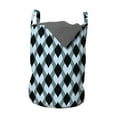 thumbnail image 1 of Geometric Laundry Bag, Surreal Ornamental Leaf Pattern with Soft Colors Modern Expressionist Art, Basket with Handles Drawstring Closure for Laundromats, 13" x 19", Slate Blue Black, by Ambesonne, 1 of 4